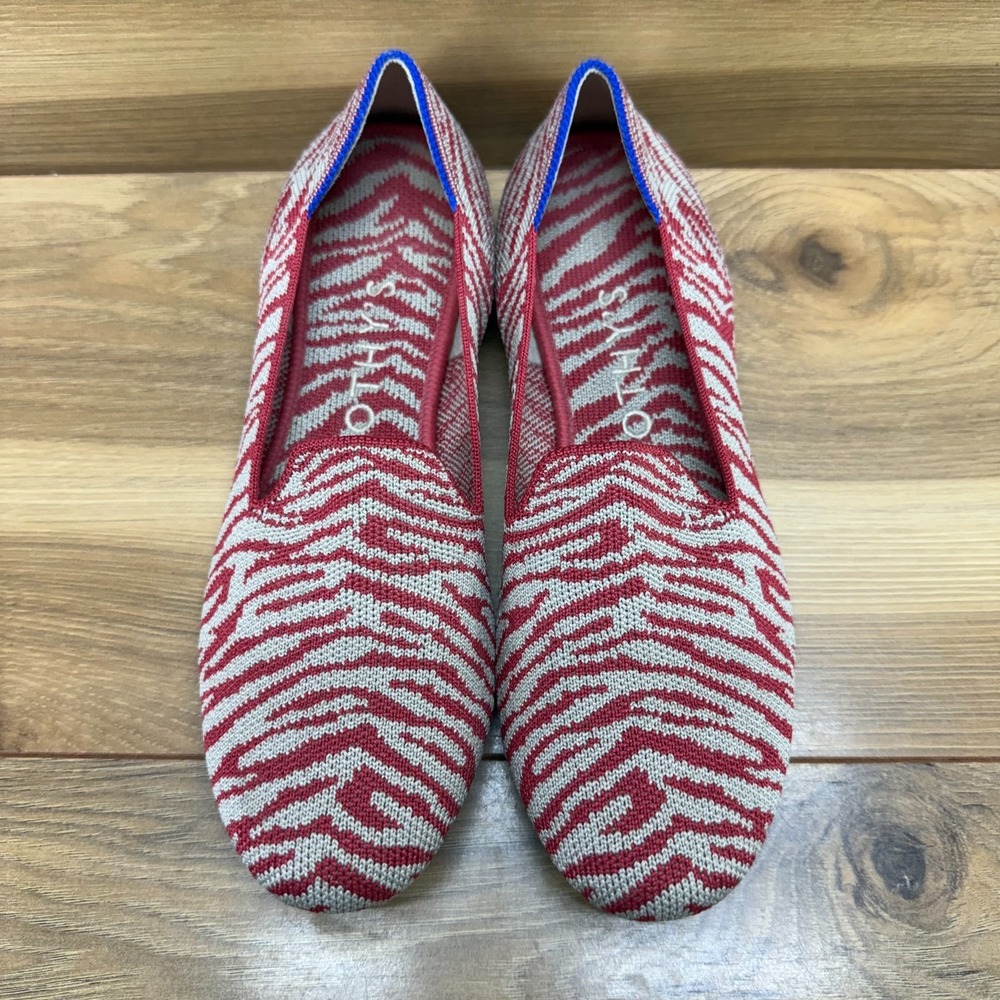 Rothys The Loafer Red Zebra Womens 6.5 Light Weight Modern Office Minimalist